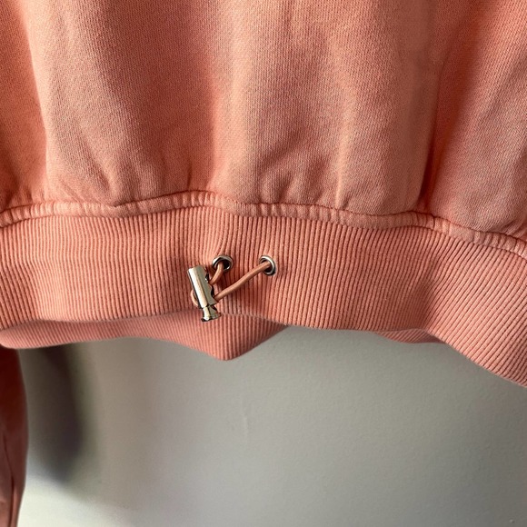 FOR LOVE & LEMONS Josie Cropped Sweatshirt in Coral Pink EUC SZ XL - Picture 10 of 16
